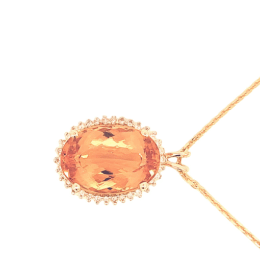 Imperial Topaz Genuine Gemstone Pendent set With Genuine Diamonds NFG1049 - Image 7