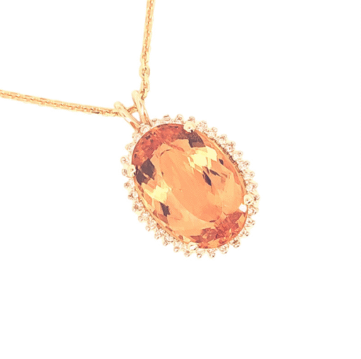 Imperial Topaz Genuine Gemstone Pendent set With Genuine Diamonds NFG1049 - Image 3