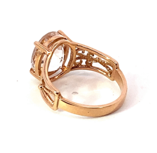 Kunzite Natural Genuine Faceted Gemstone set in Rose Gold Lady's Ring RFK525 - Image 8