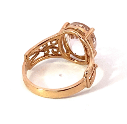 Kunzite Natural Genuine Faceted Gemstone set in Rose Gold Lady's Ring RFK525 - Image 7