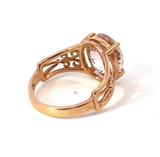Kunzite Natural Genuine Faceted Gemstone set in Rose Gold Lady's Ring RFK525 - Image 6
