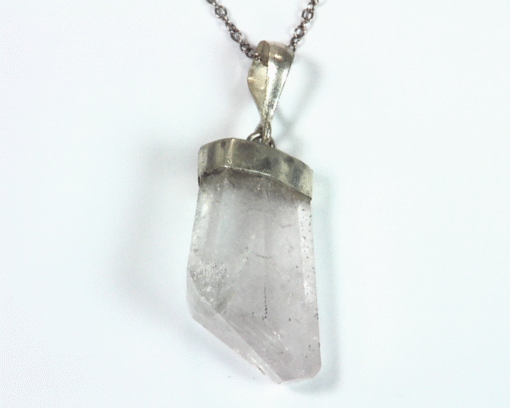 Morganite Natural Genuine Gemstone Sterling Silver Crystal Pendent PSS,915