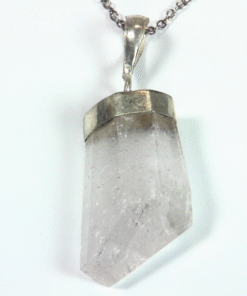 Alternative view of Morganite Natural Genuine Gemstone Sterling Silver Crystal Pendent PSS,915