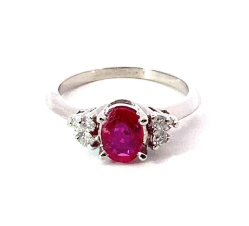 Natural Genuine Ruby set in 14 kt White Gold Lady's Ring RFK 539 - Image 12