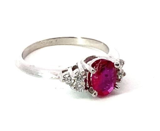 Natural Genuine Ruby set in 14 kt White Gold Lady's Ring RFK 539 - Image 7