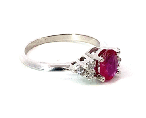 Natural Genuine Ruby set in 14 kt White Gold Lady's Ring RFK 539 - Image 6