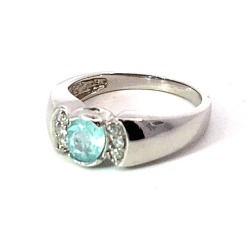 Paraiba Tourmaline 14 kt White Gold Diamond Lady's Ring,RFK,540 - Image 10