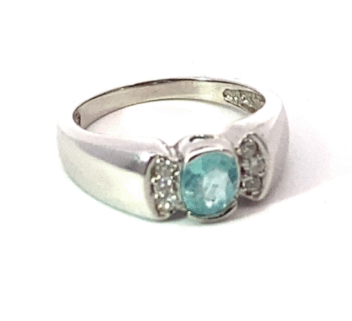 Paraiba Tourmaline 14 kt White Gold Diamond Lady's Ring,RFK,540 - Image 4