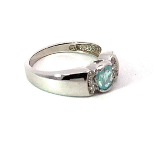 Paraiba Tourmaline 14 kt White Gold Diamond Lady's Ring,RFK,540 - Image 3