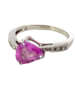 Pink Sapphire 14 kt White Gold Engagement Ring in a unique Design RFK,522