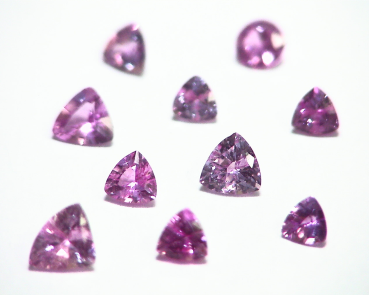 Pink Sapphire Trilliant Cut Natural Genuine Gemstones from Sri Lanka GPG398