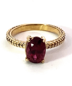 Red Spinel (Sri Lankan) Genuine Gemstone 14 Kt Yellow Gold Ring RFK514