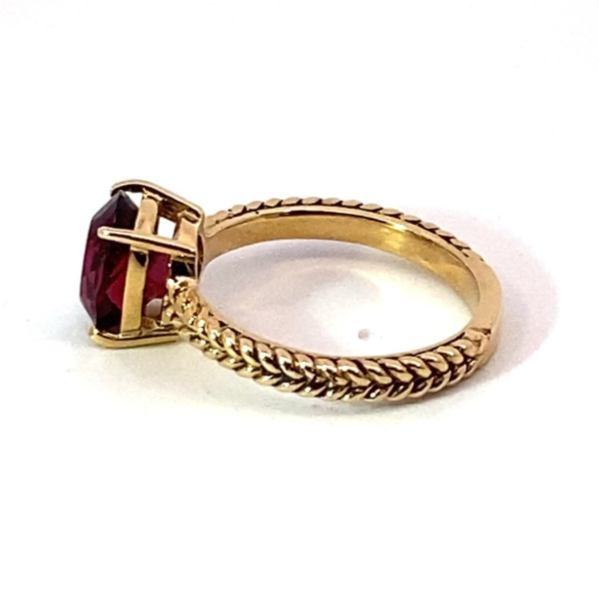Red Spinel (Sri Lankan) Genuine Gemstone 14 Kt Yellow Gold Ring RFK514 - Image 9