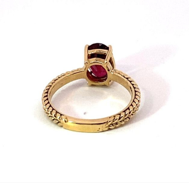 Red Spinel (Sri Lankan) Genuine Gemstone 14 Kt Yellow Gold Ring RFK514 - Image 8