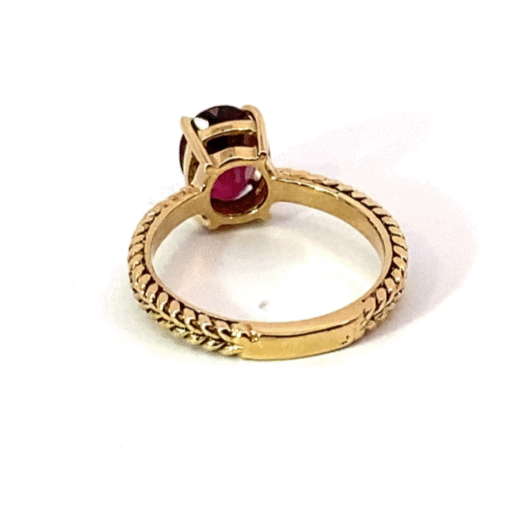 Red Spinel (Sri Lankan) Genuine Gemstone 14 Kt Yellow Gold Ring RFK514 - Image 6