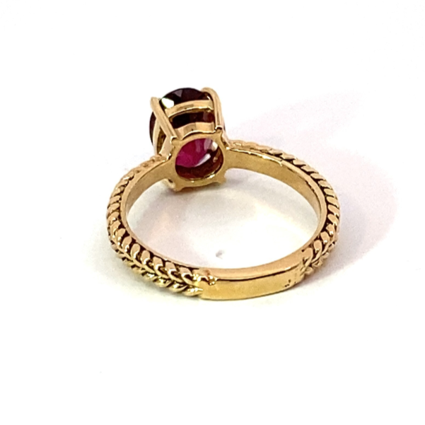 Red Spinel (Sri Lankan) Genuine Gemstone 14 Kt Yellow Gold Ring RFK514 - Image 6