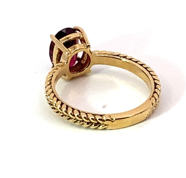 Red Spinel (Sri Lankan) Genuine Gemstone 14 Kt Yellow Gold Ring RFK514 - Image 5