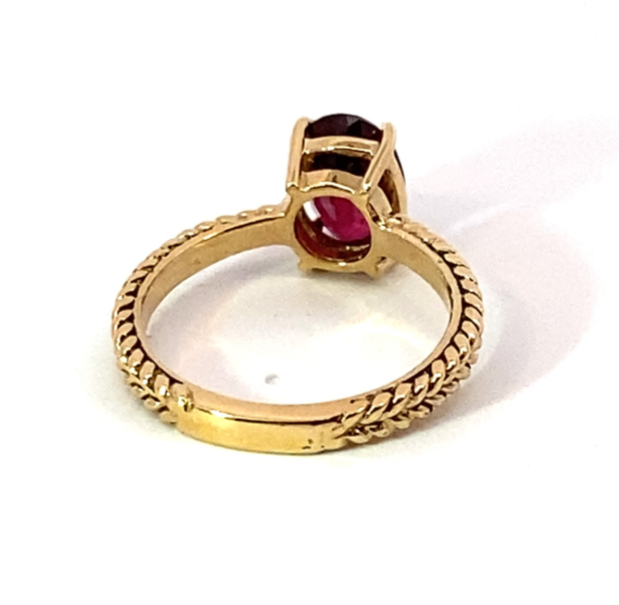 Red Spinel (Sri Lankan) Genuine Gemstone 14 Kt Yellow Gold Ring RFK514 - Image 4