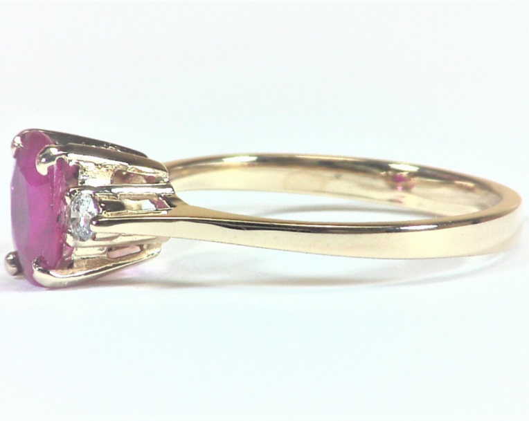 Ruby 14 KT Gold and Diamond Engagement Ring In Unique Design, RFK,391 - Image 8