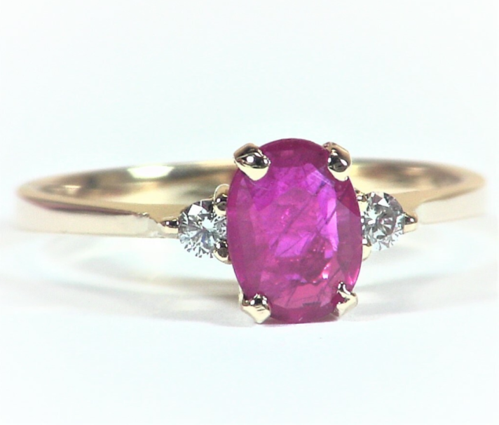 Ruby 14 KT Gold and Diamond Engagement Ring In Unique Design, RFK,391 - Image 7