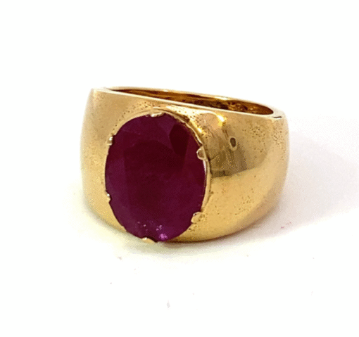 Ruby Natural Genuine Gemstone 10 KT Yellow Gold Ring RFK494