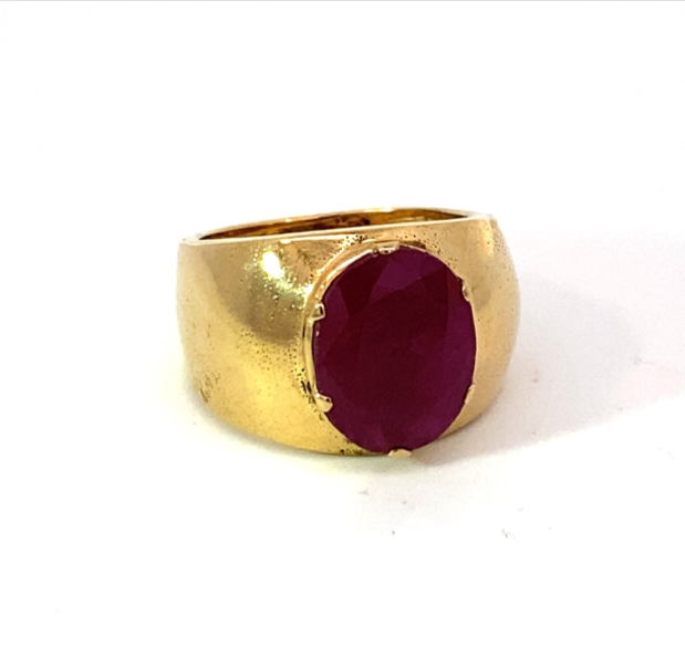 Ruby Natural Genuine Gemstone 10 KT Yellow Gold Ring RFK494 - Image 8