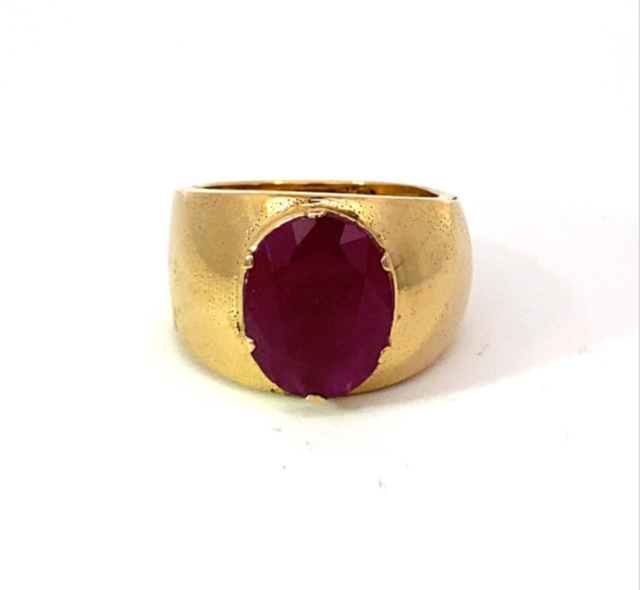 Ruby Natural Genuine Gemstone 10 KT Yellow Gold Ring RFK494 - Image 7