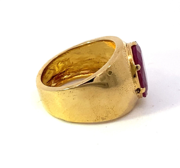 Ruby Natural Genuine Gemstone 10 KT Yellow Gold Ring RFK494 - Image 3