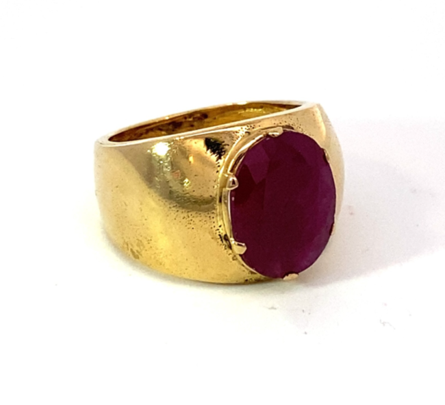 Ruby Natural Genuine Gemstone 10 KT Yellow Gold Ring RFK494 - Image 2