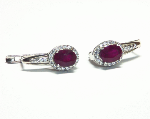 Ruby Natural Genuine Matching Gemstone Sterling Silver Earring ESS788 - Image 2