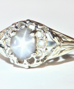 Star Sapphire Natural Genuine Gemstone in Starling Silver Lady,s Ring RSS,1097