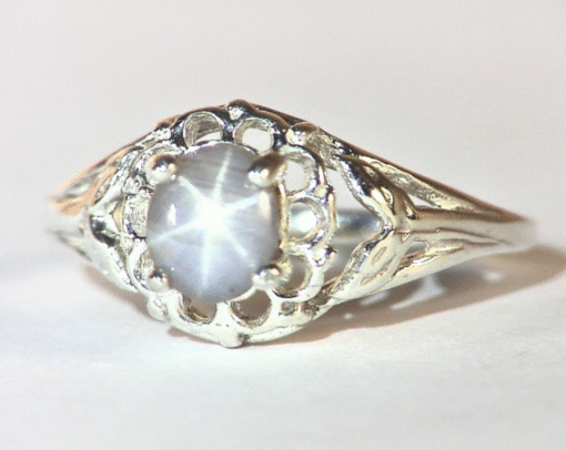 Star Sapphire Natural Genuine Gemstone in Starling Silver Lady,s Ring RSS,1097 - Image 9