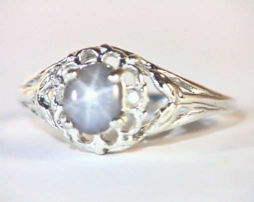 Star Sapphire Natural Genuine Gemstone in Starling Silver Lady,s Ring RSS,1097 - Image 7
