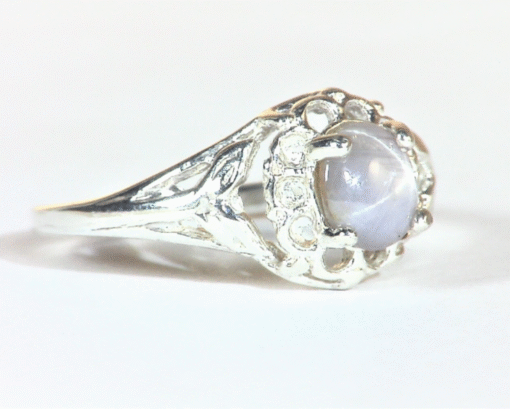 Star Sapphire Natural Genuine Gemstone in Starling Silver Lady,s Ring RSS,1097 - Image 6