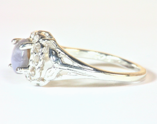 Star Sapphire Natural Genuine Gemstone in Starling Silver Lady,s Ring RSS,1097 - Image 3