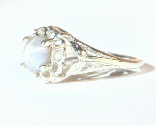 Star Sapphire Natural Genuine Gemstone in Starling Silver Lady,s Ring RSS,1097 - Image 2