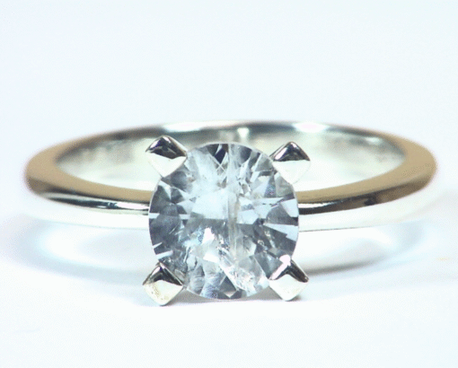 White Sapphire Natural Genuine Gemstone Sterling Silver Lady's Ring RSS1162
