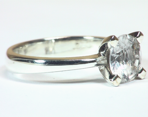 White Sapphire Natural Genuine Gemstone Sterling Silver Lady's Ring RSS1162 - Image 10