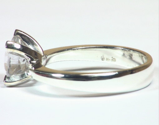 White Sapphire Natural Genuine Gemstone Sterling Silver Lady's Ring RSS1162 - Image 7