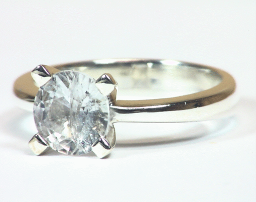 White Sapphire Natural Genuine Gemstone Sterling Silver Lady's Ring RSS1162 - Image 5