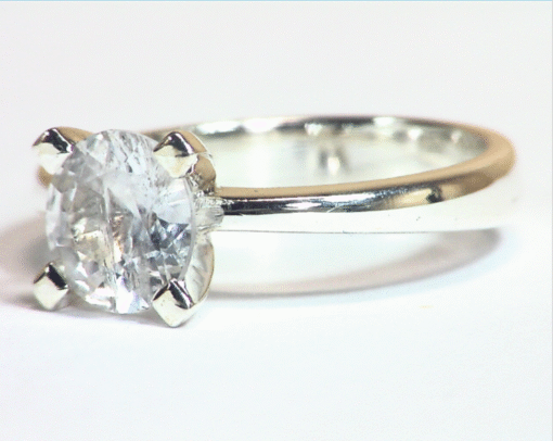 White Sapphire Natural Genuine Gemstone Sterling Silver Lady's Ring RSS1162 - Image 4