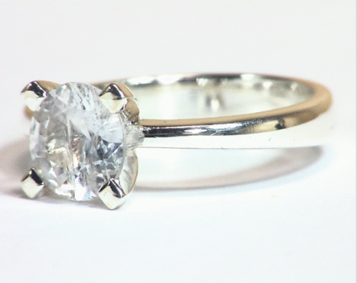 White Sapphire Natural Genuine Gemstone Sterling Silver Lady's Ring RSS1162 - Image 3