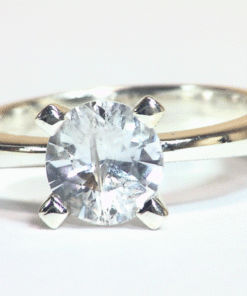 Alternative view of White Sapphire Natural Genuine Gemstone Sterling Silver Lady's Ring RSS1162