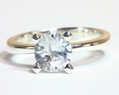 White Sapphire Natural Genuine Gemstone Sterling Silver Lady's Ring RSS1162 - Image 2