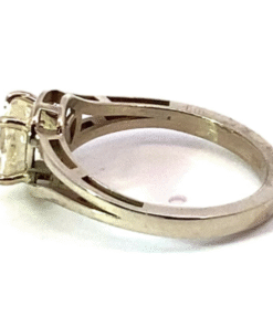 Yellow Sapphire Natural Genuine Gemstone 14 KT White Gold Lady's Ring RFK510