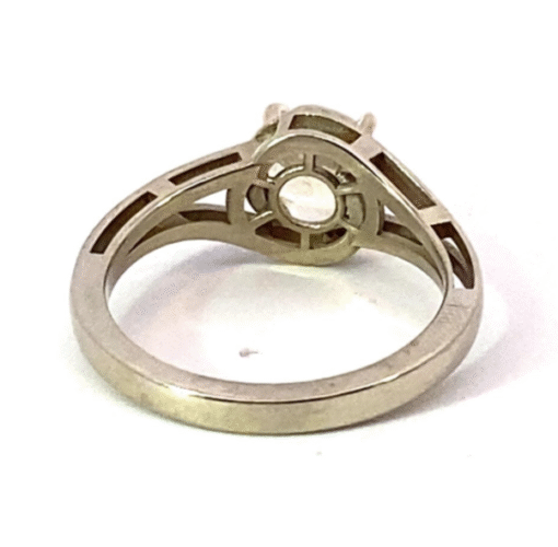 Yellow Sapphire Natural Genuine Gemstone 14 KT White Gold Lady's Ring RFK510 - Image 12