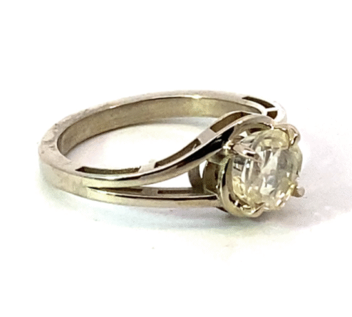 Yellow Sapphire Natural Genuine Gemstone 14 KT White Gold Lady's Ring RFK510 - Image 9