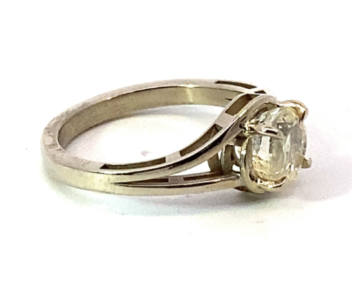 Yellow Sapphire Natural Genuine Gemstone 14 KT White Gold Lady's Ring RFK510 - Image 8