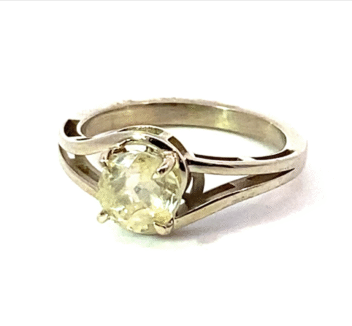 Yellow Sapphire Natural Genuine Gemstone 14 KT White Gold Lady's Ring RFK510 - Image 7