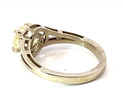 Yellow Sapphire Natural Genuine Gemstone 14 KT White Gold Lady's Ring RFK510 - Image 5